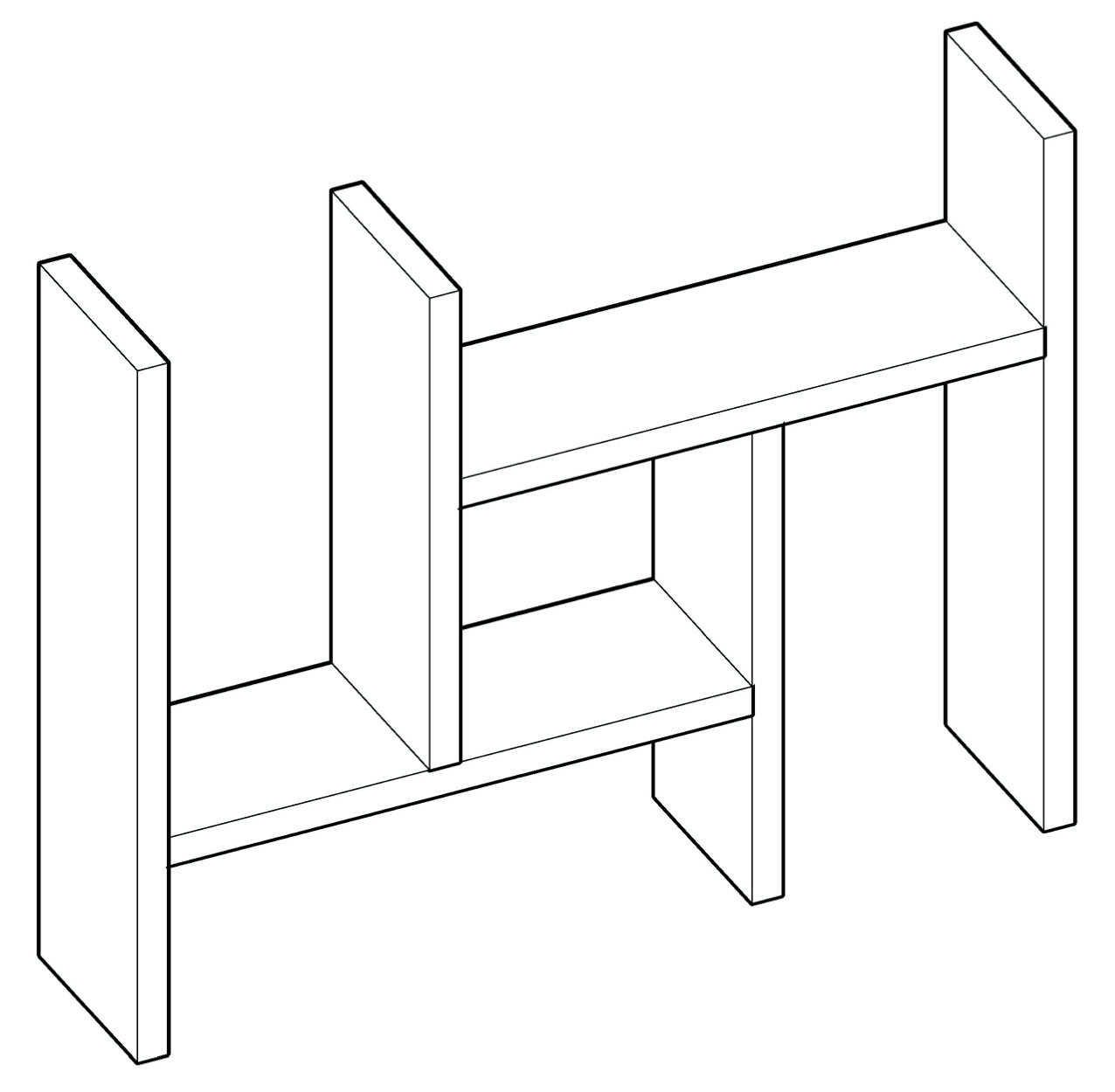 Küchenregal für Arbeitsplatte 40-74 x 44 x 12 cm