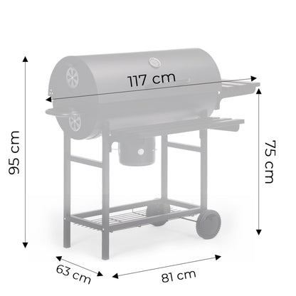 Holzkohlegrill XXL mit Deckel und Thermometer – große Grillfläche