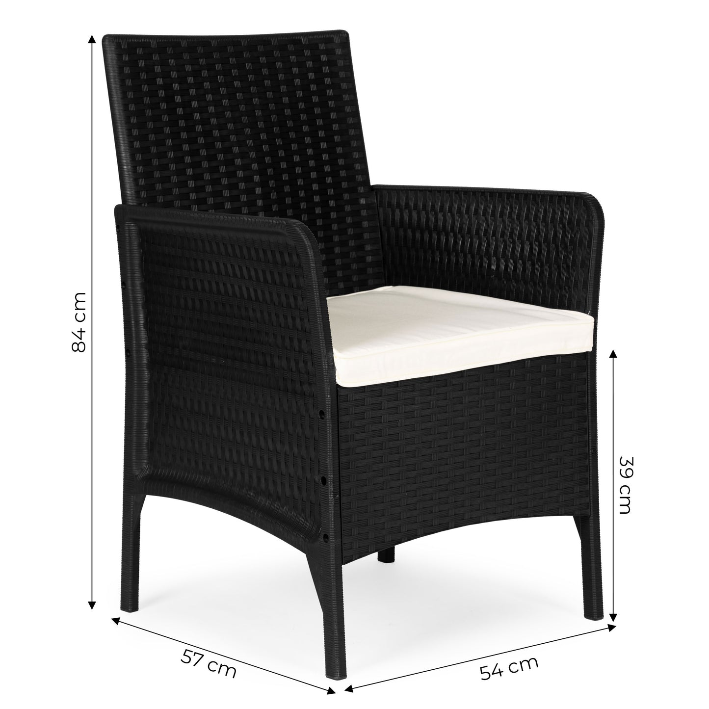 Gartenstuhl mit Sitzkissen – Rattan-Optik für Balkon und Terrasse