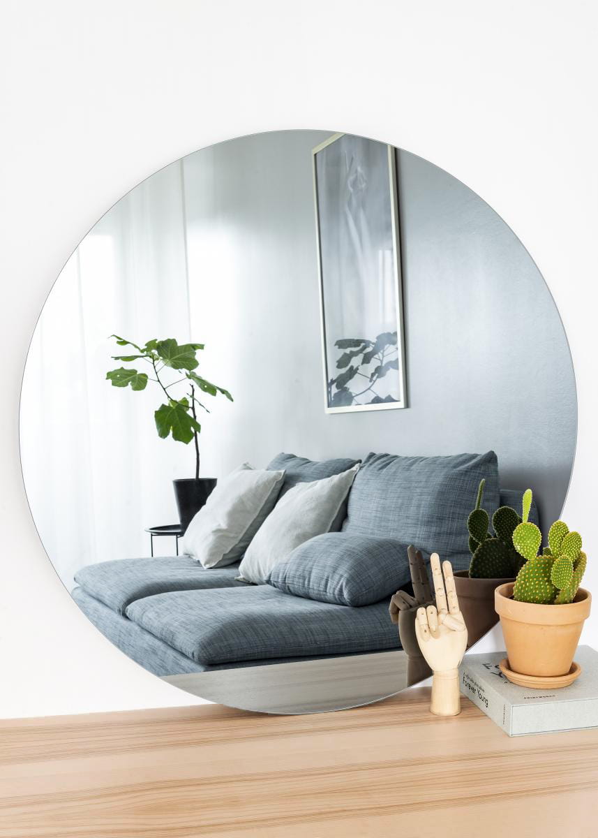 Wandspiegel rund ohne Rahmen – 80 cm