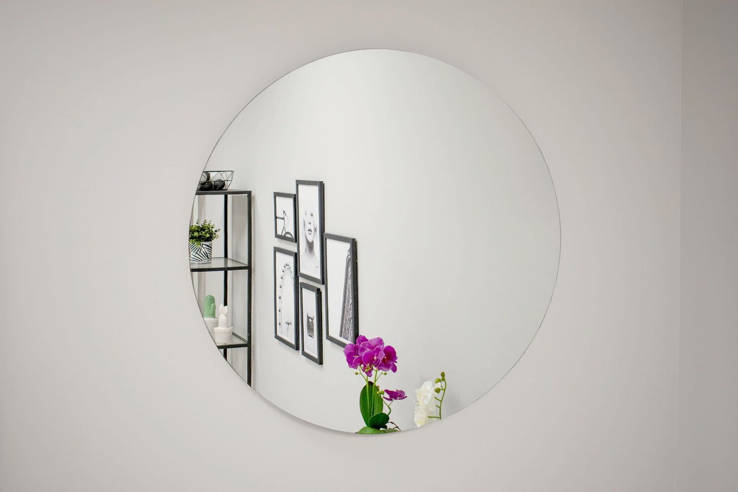Wandspiegel rund ohne Rahmen – 80 cm