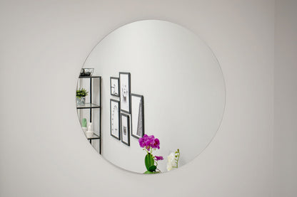 Wandspiegel rund ohne Rahmen – 80 cm