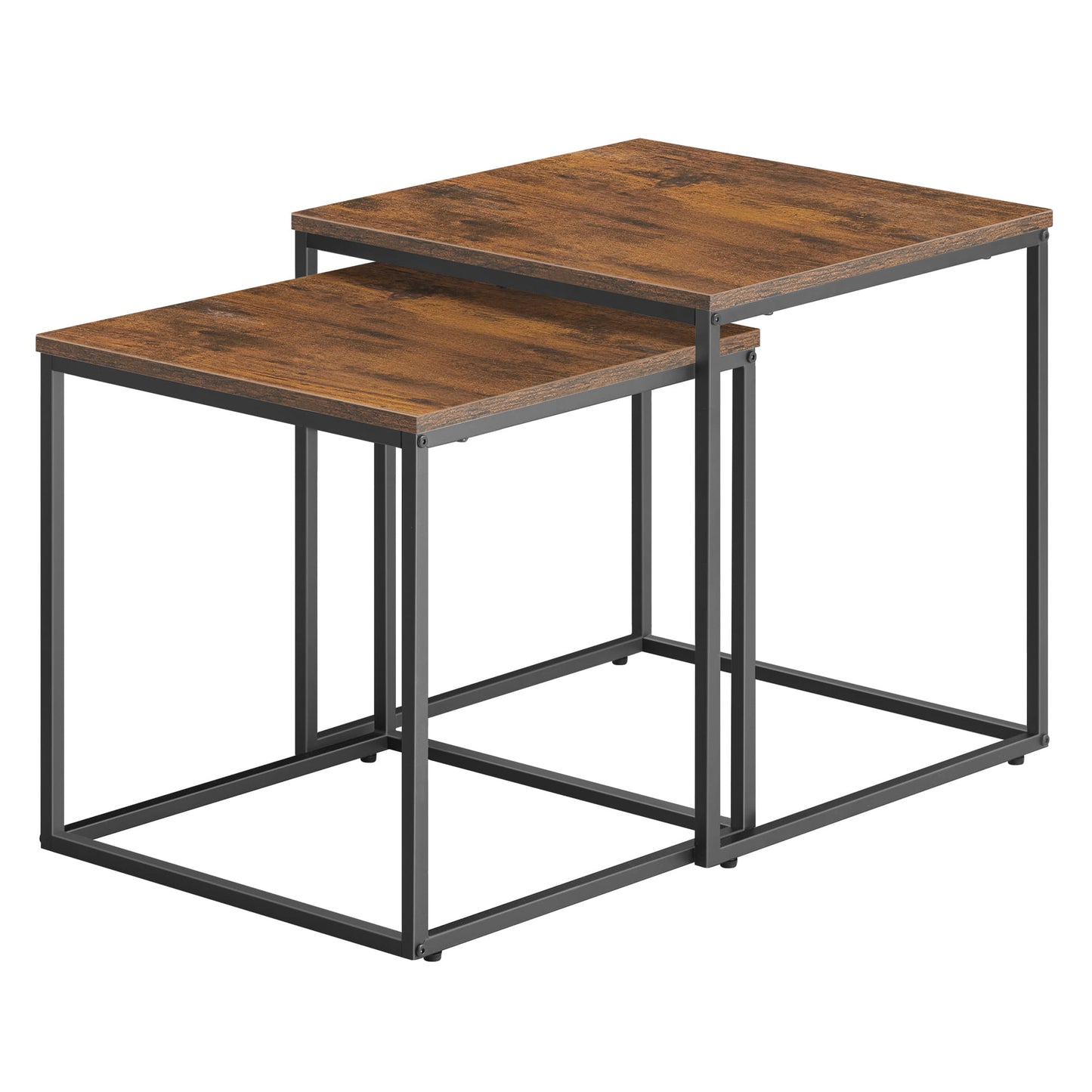 2er Set Couchtische quadratisch – moderner Wohnzimmertisch mit Metallgestell