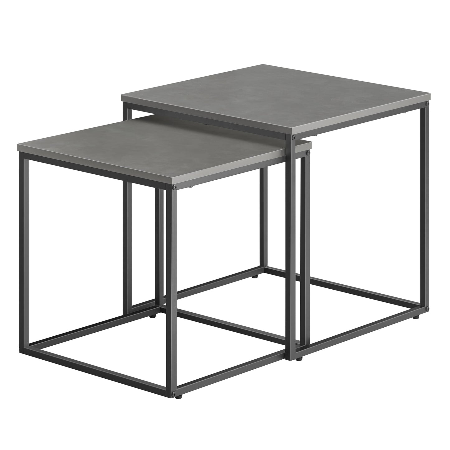 2er Set Couchtische quadratisch – moderner Wohnzimmertisch mit Metallgestell