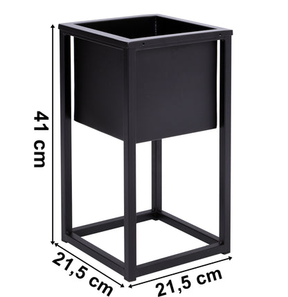 Blumenständer Metall schwarz – loft Pflanzenständer für Wohnzimmer und Flur