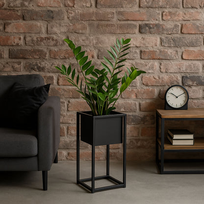 Blumenständer Metall schwarz – loft Pflanzenständer für Wohnzimmer und Flur