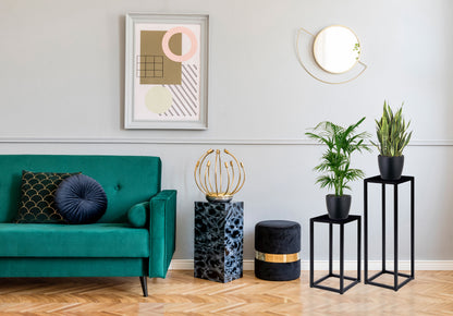 Blumenständer Metall schwarz – loft Pflanzenständer für Wohnzimmer und Flur