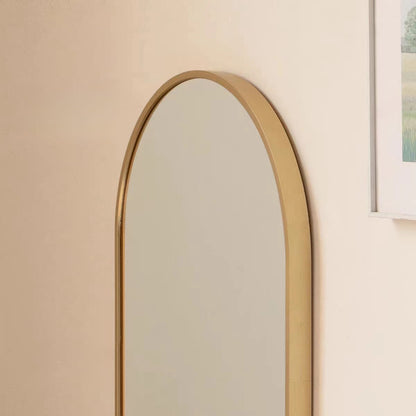 Ovaler Wandspiegel mit Aluminiumrahmen – Gold oder Schwarz, 80×40 cm / 100×50 cm