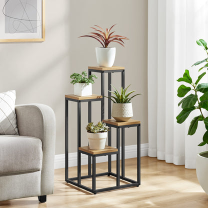 Blumenständer mit 4 Ablagen – Pflanzenregal für Wohnzimmer und Flur