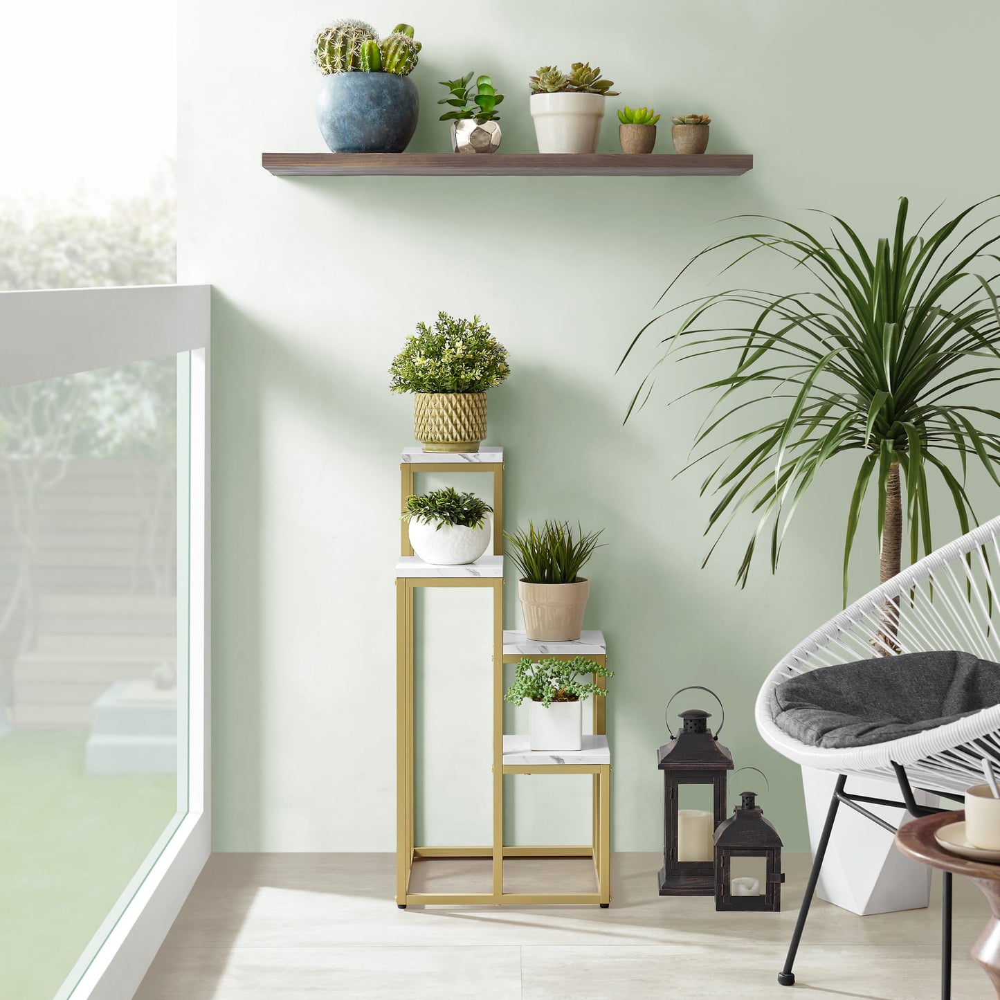 Blumenständer mit 4 Ablagen – Pflanzenregal für Wohnzimmer und Flur