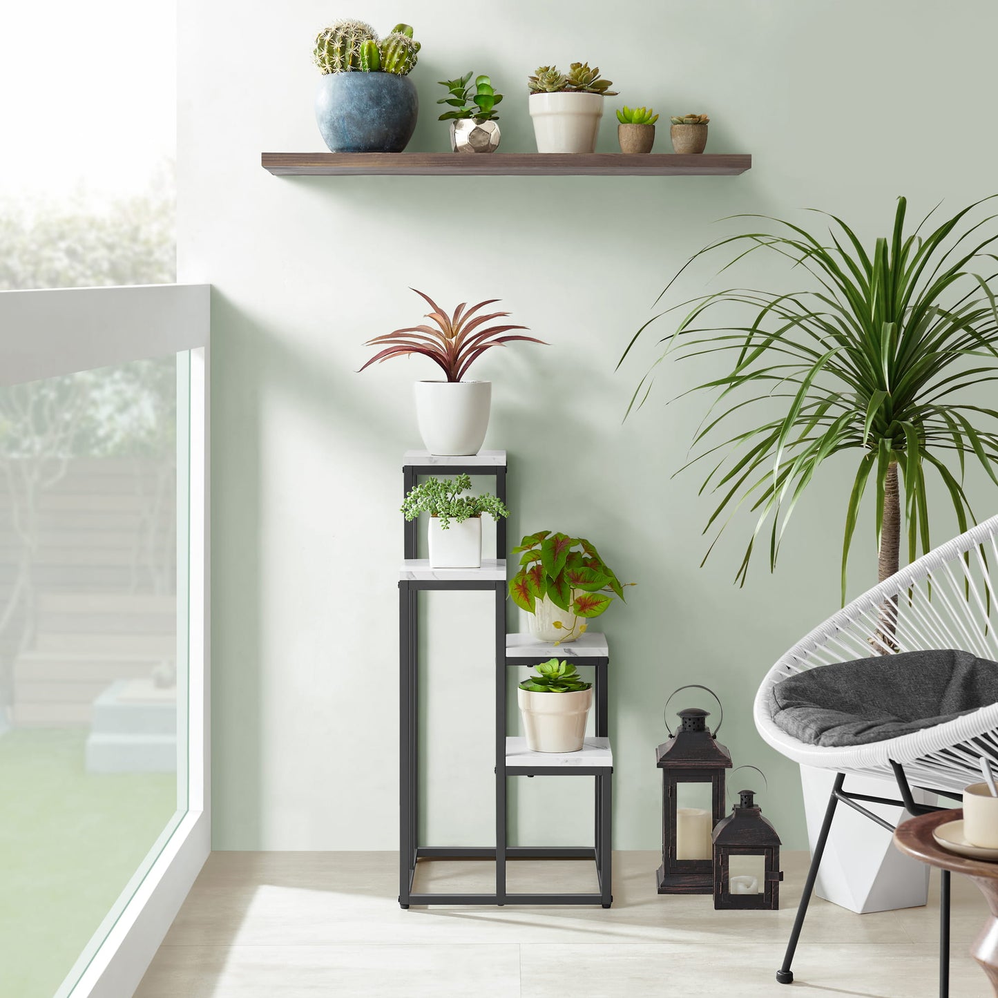 Blumenständer mit 4 Ablagen – Pflanzenregal für Wohnzimmer und Flur