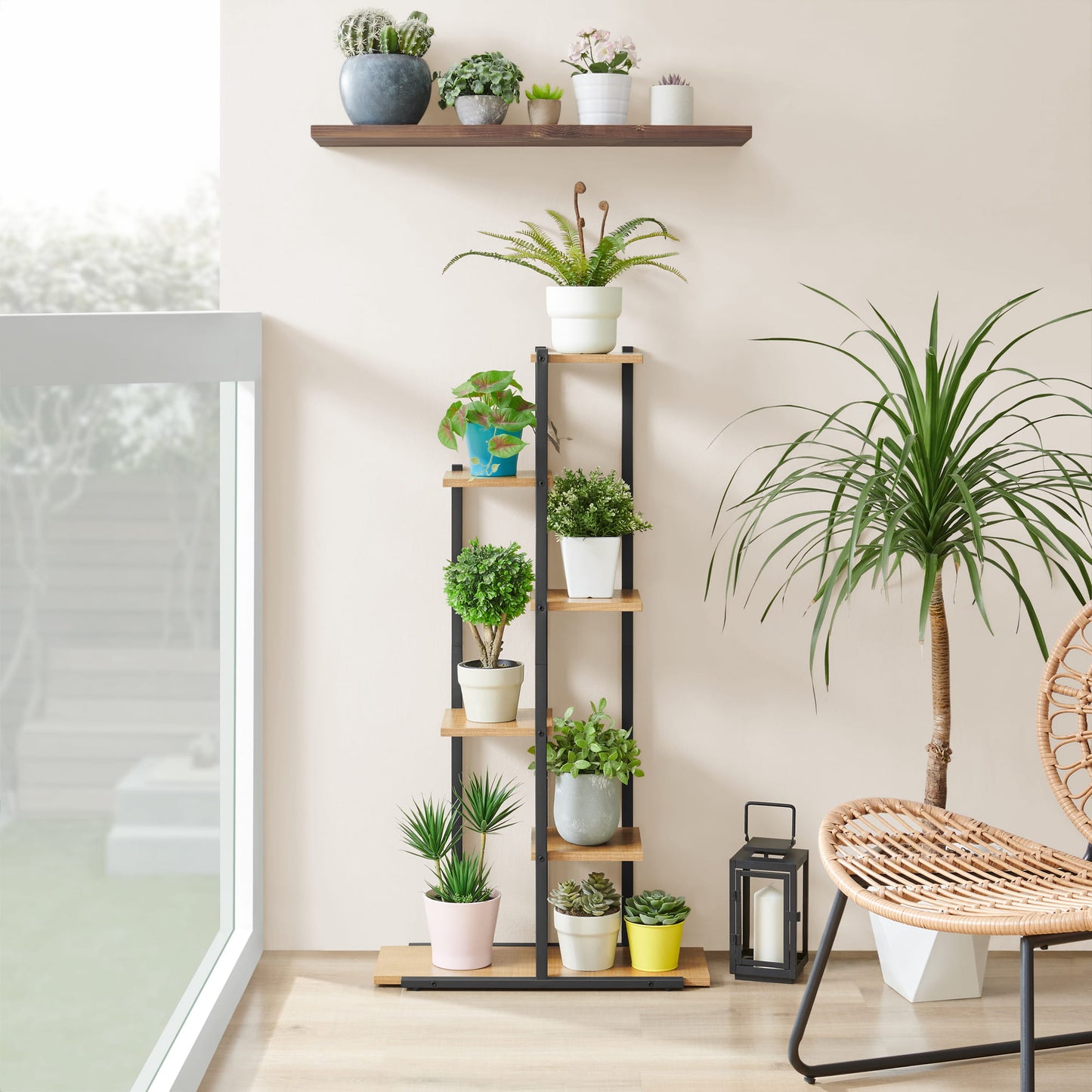 Blumenständer mit 6 Ablagen – Pflanzenregal für Wohnzimmer und Flur