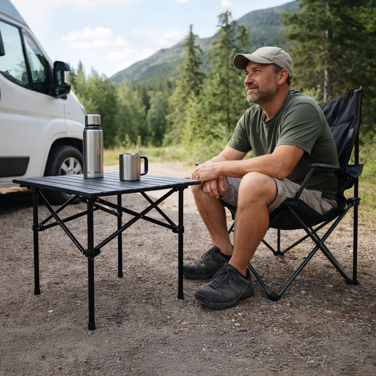Campingtisch klappbar mit Tragetasche – Schwarz