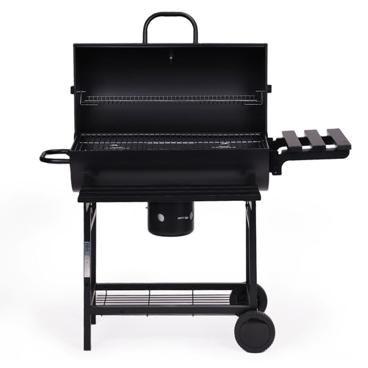 Holzkohlegrill XXL mit Deckel und Thermometer – große Grillfläche