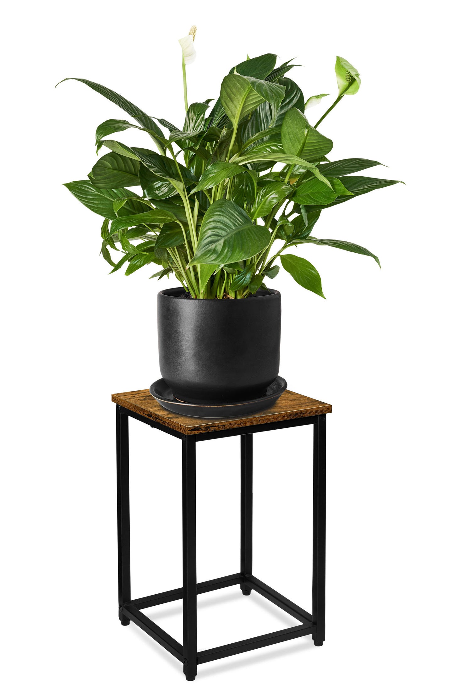 Blumenständer Metall mit Ablage – Pflanzenständer für Wohnzimmer und Flur