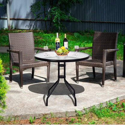 Gartentisch ISLA mit Glasplatte – rund, quadratisch oder halbrund balkontisch