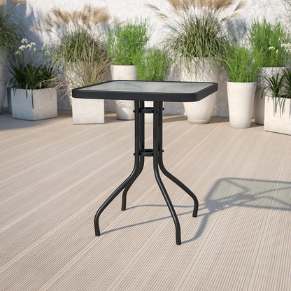 Gartentisch ISLA mit Glasplatte – rund, quadratisch oder halbrund balkontisch