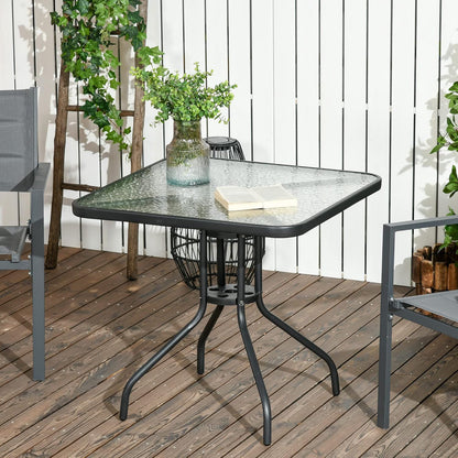 Gartentisch ISLA mit Glasplatte – rund, quadratisch oder halbrund balkontisch