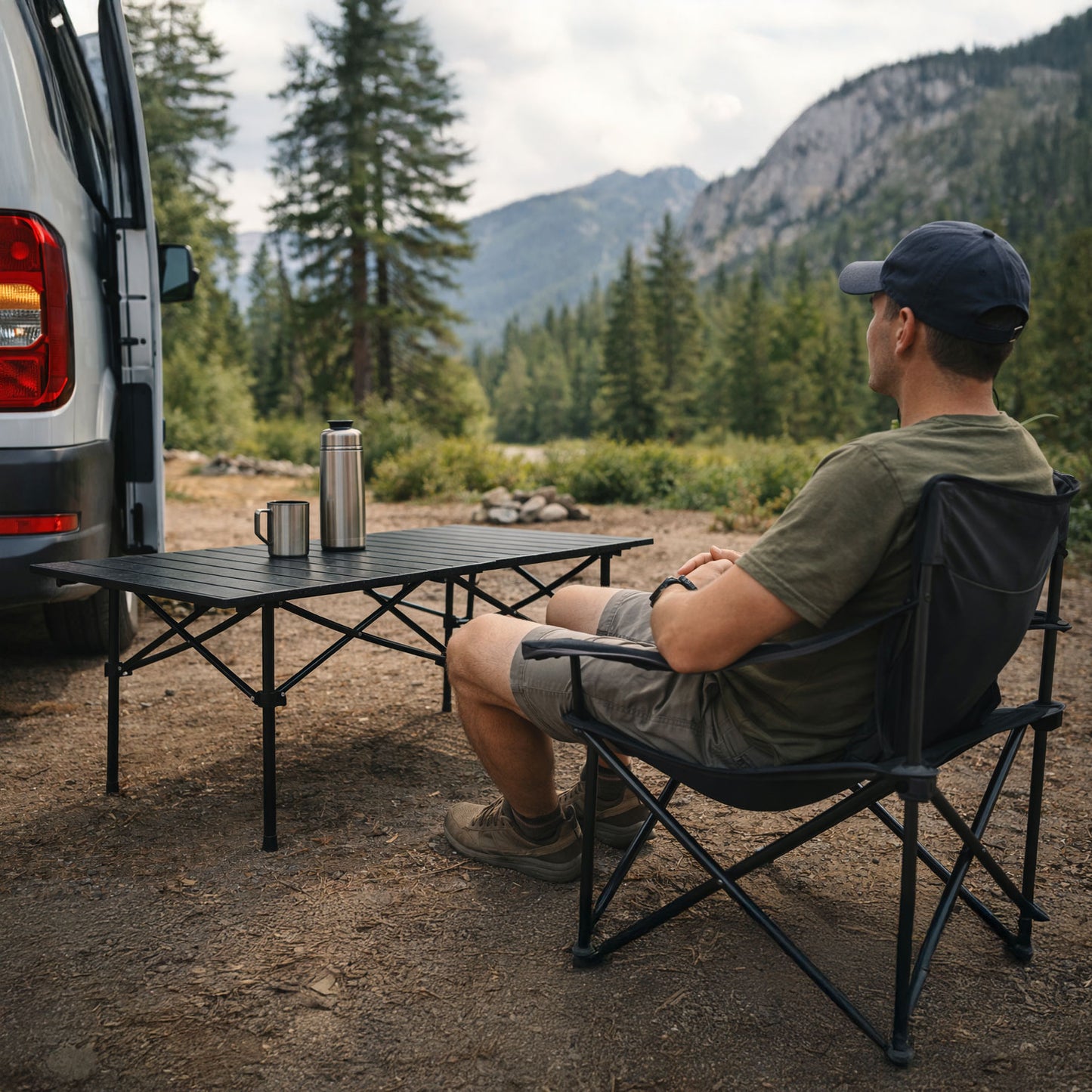 Campingtisch klappbar mit Tragetasche – Schwarz
