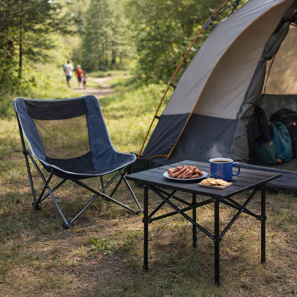 Campingtisch klappbar mit Tragetasche – Schwarz
