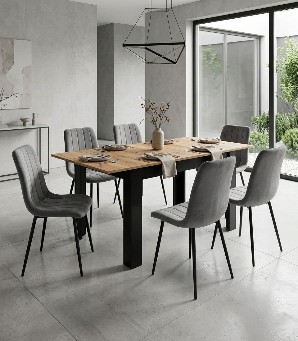 Esstisch ausziehbar 120–160 × 80 cm – moderner Tisch für Küche und Esszimmer