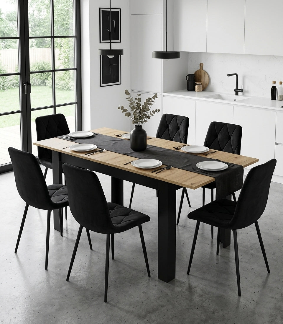 Esstisch ausziehbar 120–160 × 80 cm – moderner Tisch für Küche und Esszimmer