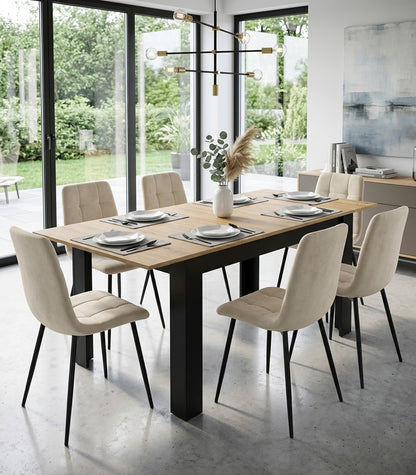 Esstisch ausziehbar 120–160 × 80 cm – moderner Tisch für Küche und Esszimmer