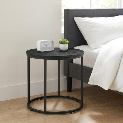 2er Set Couchtische rund – moderner Wohnzimmertisch mit Metallgestell