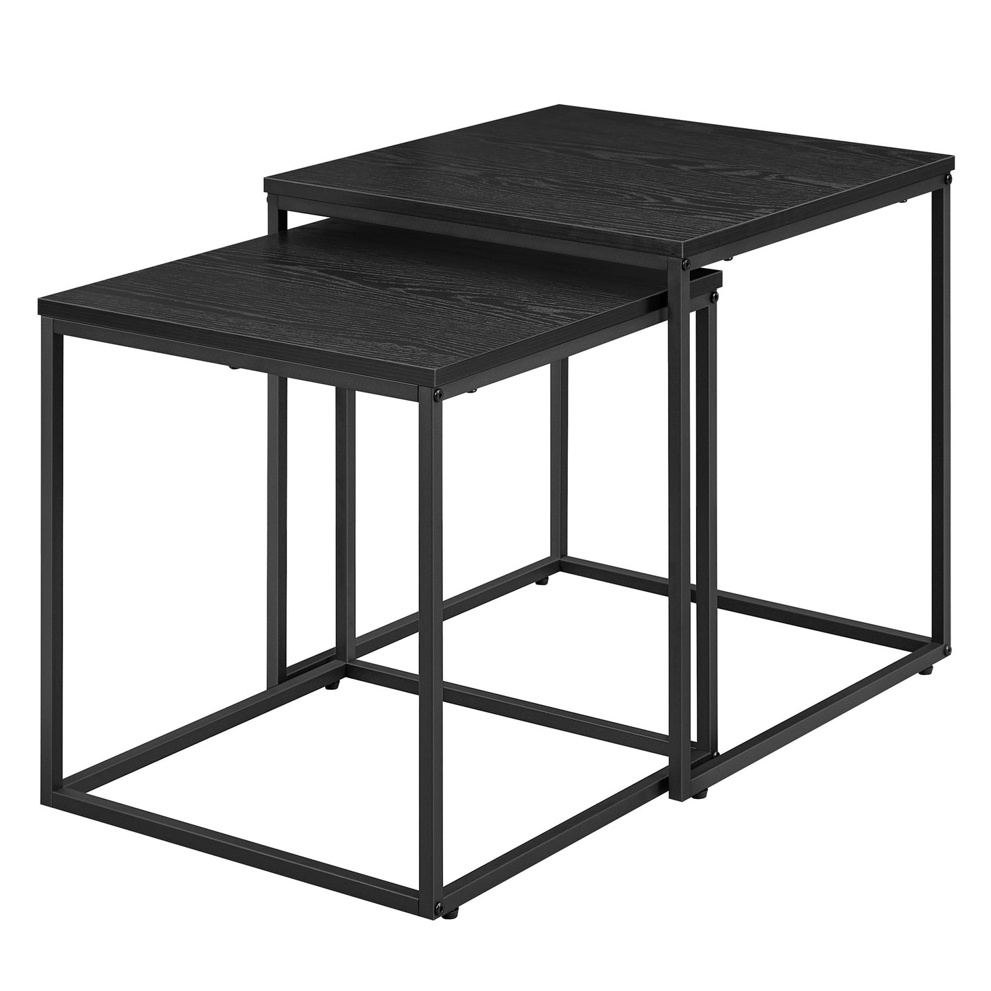 2er Set Couchtische quadratisch – moderner Wohnzimmertisch mit Metallgestell