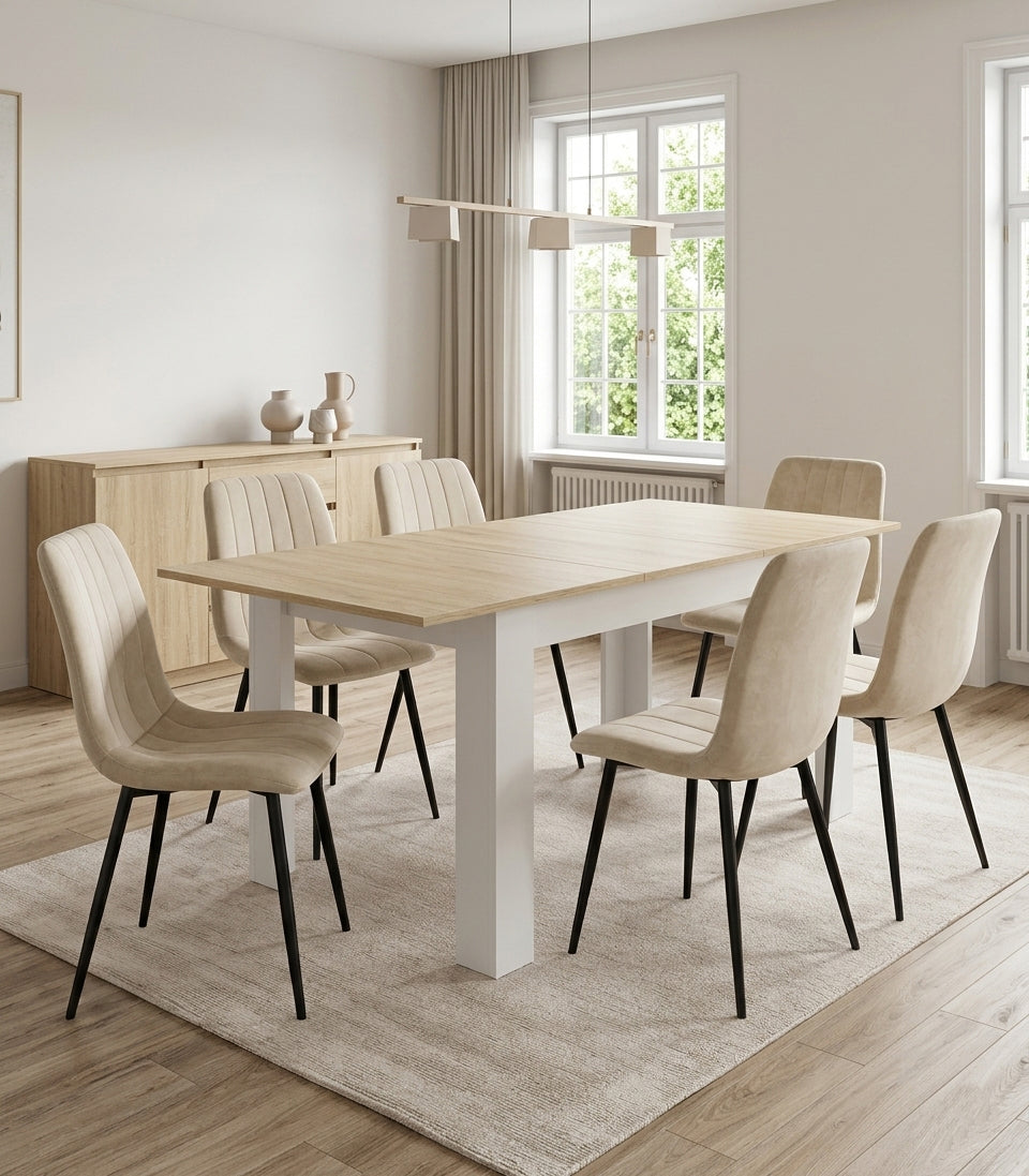 Esstisch ausziehbar 120–160 × 80 cm – moderner Tisch für Küche und Esszimmer