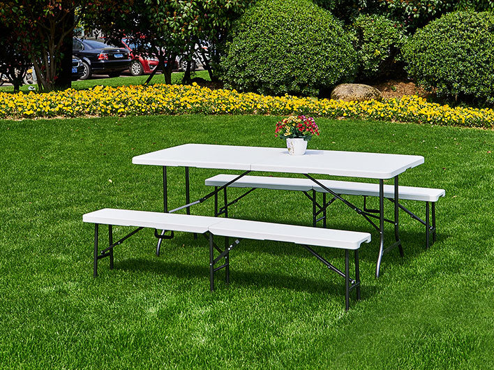 Klapptisch 180 cm faltbar mit Tragegriff – Camping- und Gartentisch