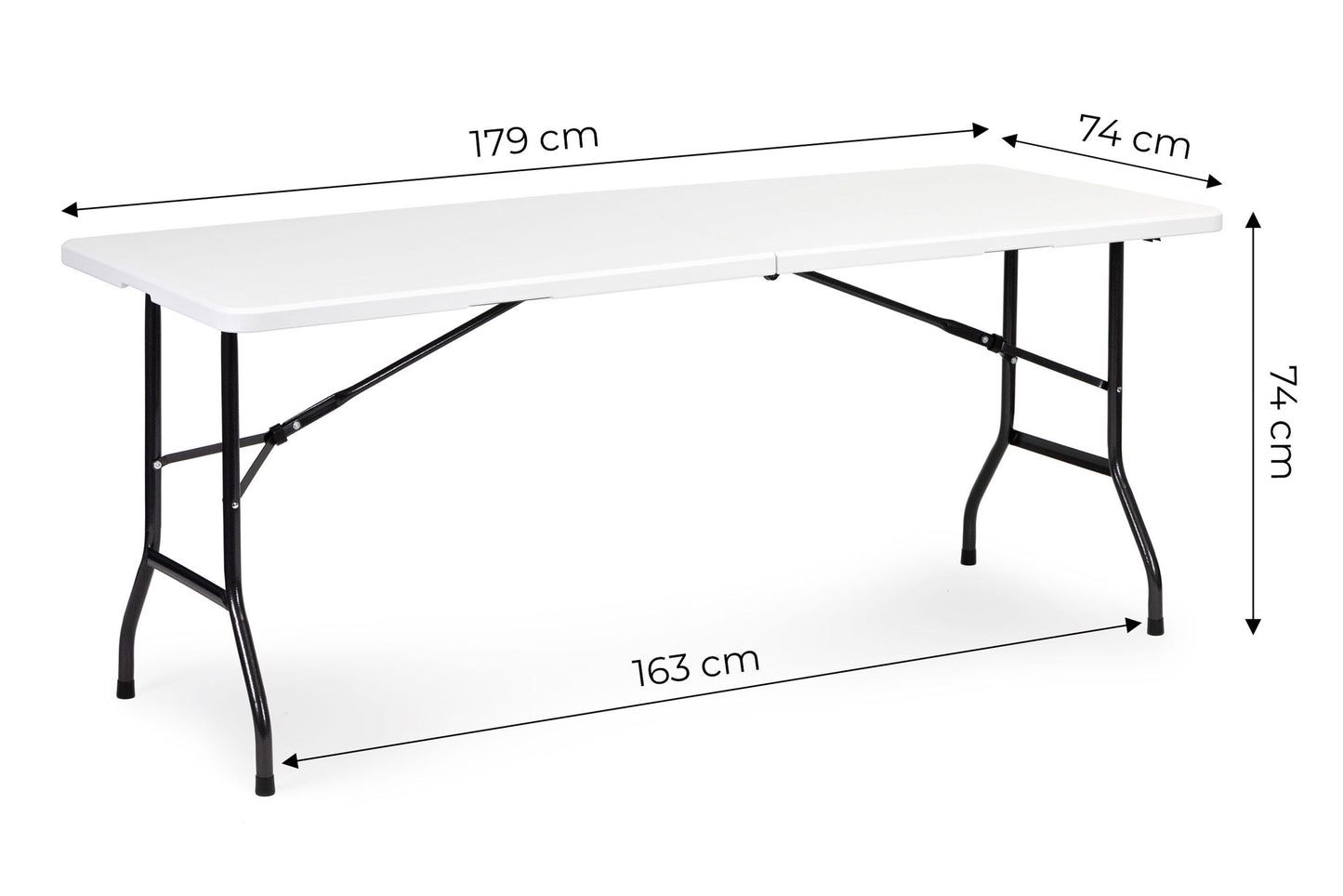 Klapptisch 180 cm faltbar mit Tragegriff – Camping- und Gartentisch