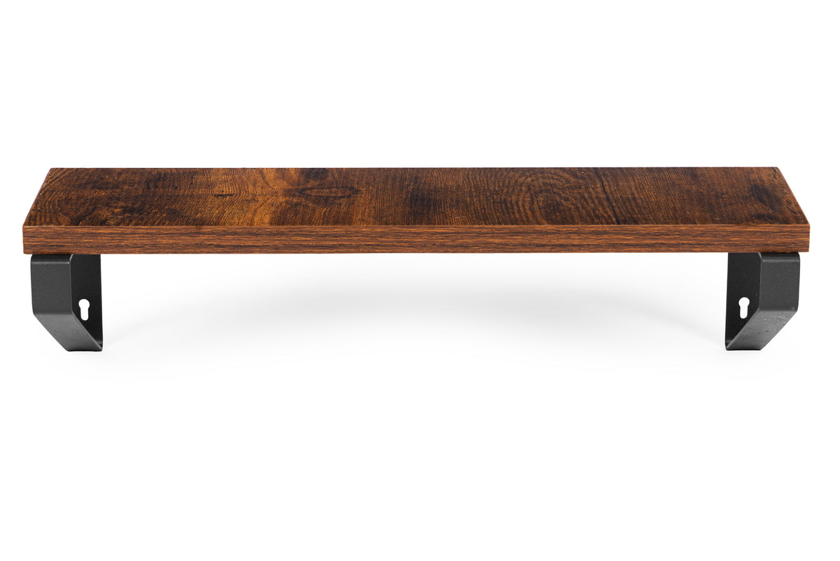 Wandregal 3er-Set, 30/35/40 cm, Holzoptik und schwarzes Metall