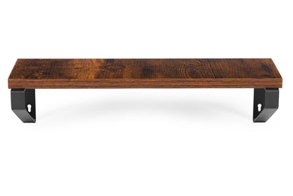 Wandregal 3er-Set, 30/35/40 cm, Holzoptik und schwarzes Metall