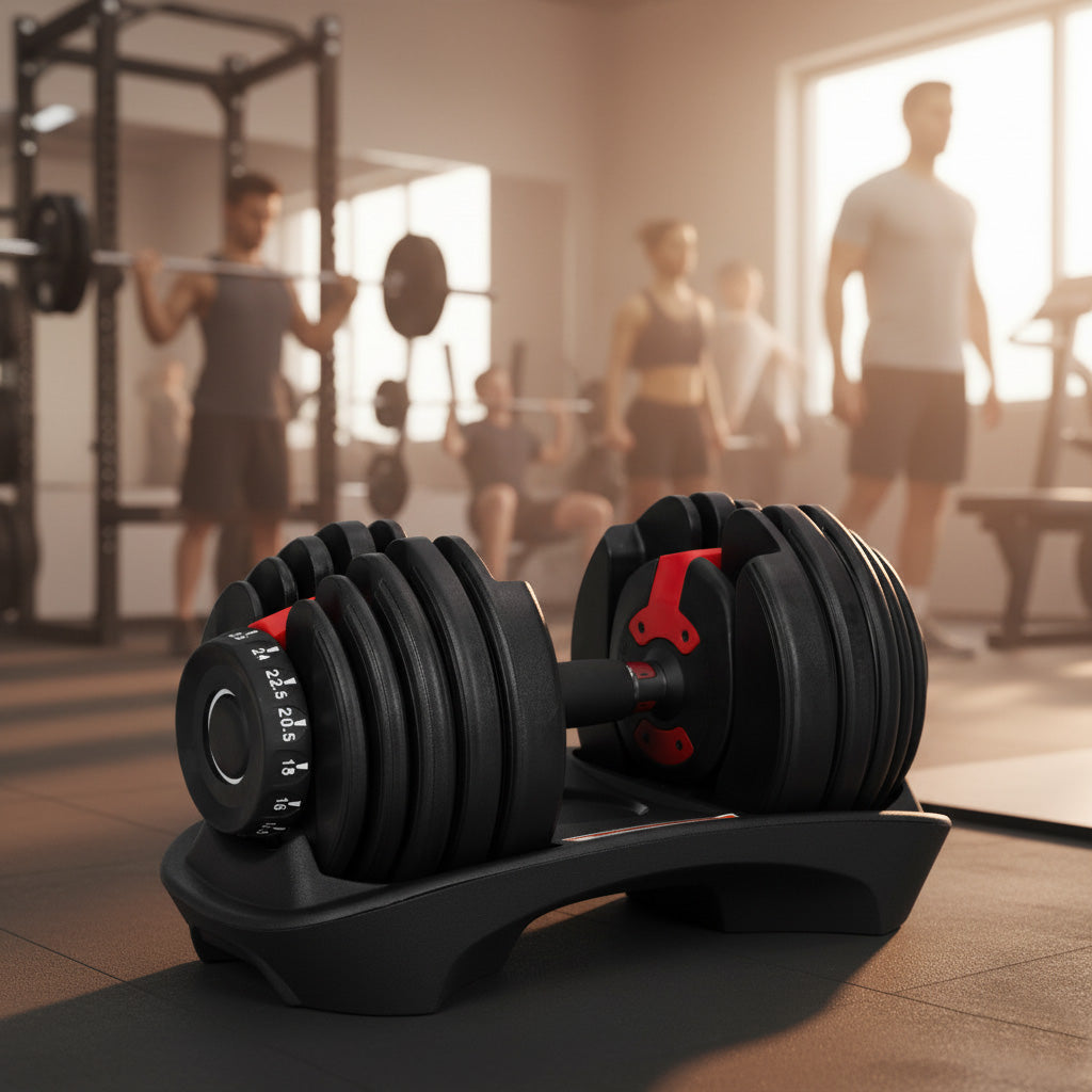 Kurzhantel verstellbar von 2,5 bis 24 kg mit Ablage