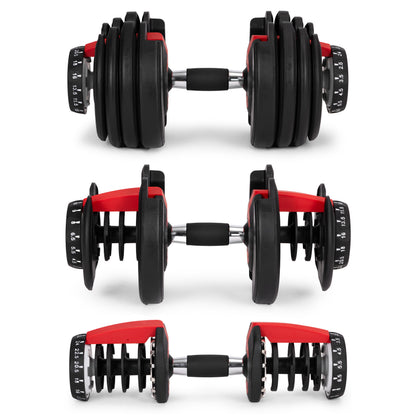 Kurzhantel verstellbar von 2,5 bis 24 kg mit Ablage