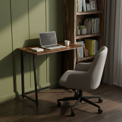 Klappschreibtisch ARLO, 80 × 45 cm – Nussbaum Rustikal / Schwarz – Ansicht 2