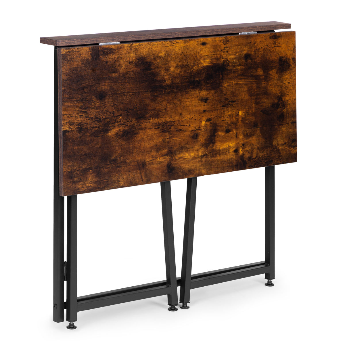 Klappschreibtisch ARLO, 80 × 45 cm – Nussbaum Rustikal / Schwarz – Ansicht 6
