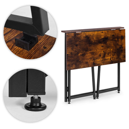 Klappschreibtisch ARLO, 80 × 45 cm – Nussbaum Rustikal / Schwarz – Ansicht 8
