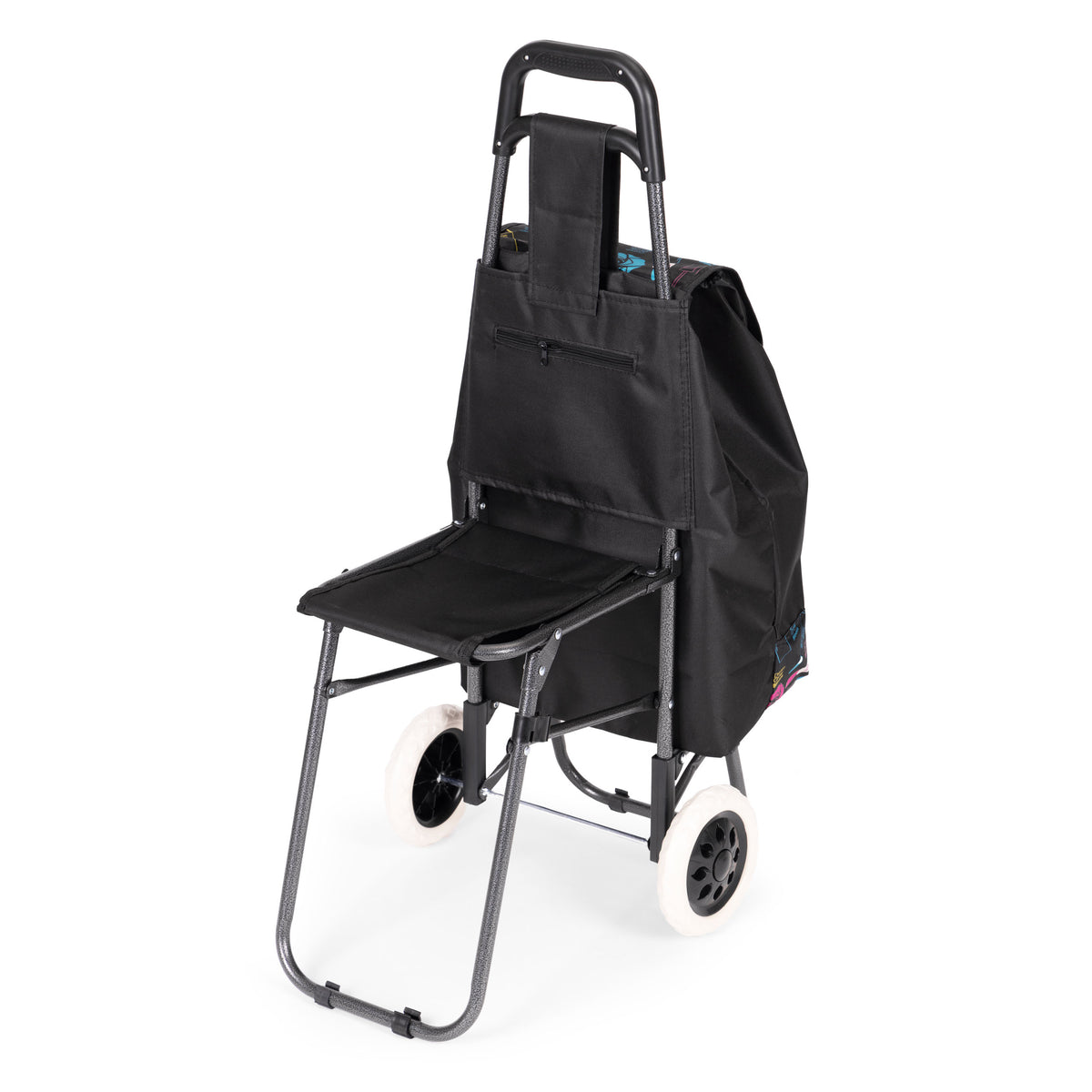Einkaufstrolley NORA, 30 L mit klappbarem Sitz