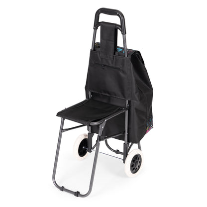 Einkaufstrolley NORA, 30 L mit klappbarem Sitz