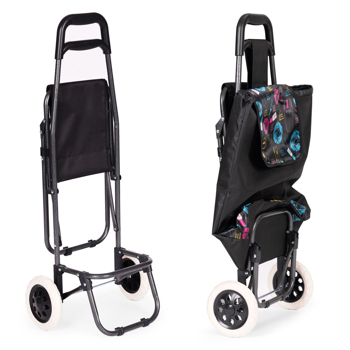 Einkaufstrolley NORA, 30 L mit klappbarem Sitz