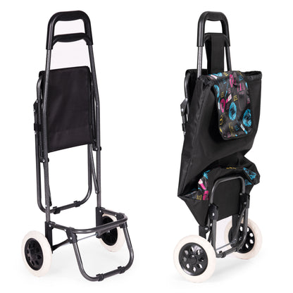 Einkaufstrolley NORA, 30 L mit klappbarem Sitz