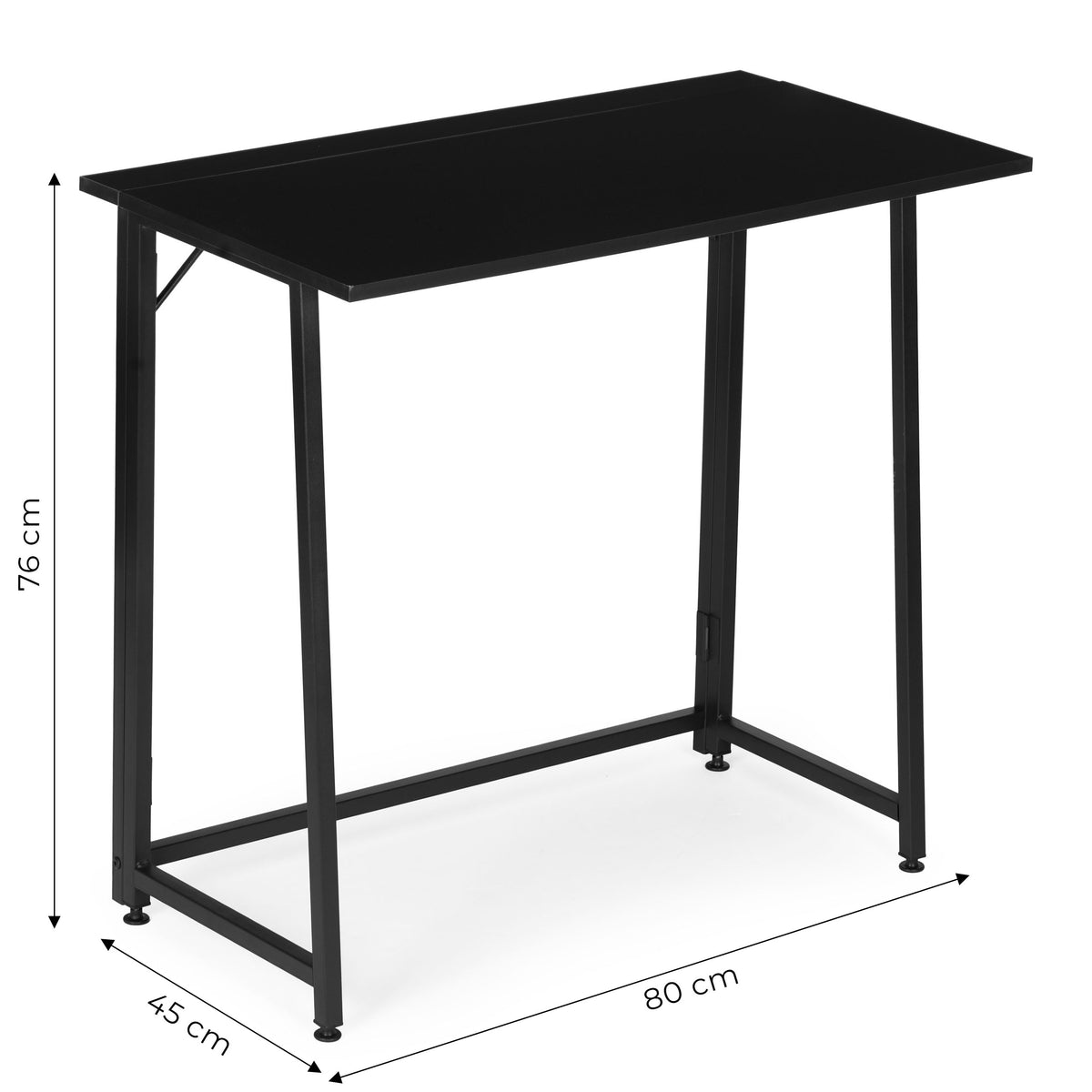 Klappschreibtisch ARLO, 80 × 45 cm – Schwarz – Maße
