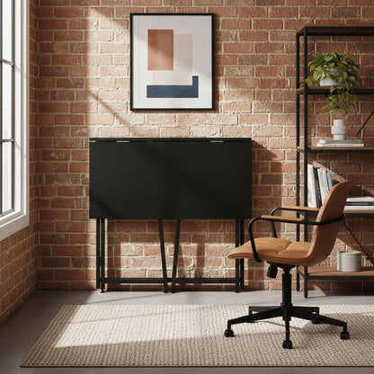 Klappschreibtisch ARLO, 80 × 45 cm – Schwarz – Ansicht 3