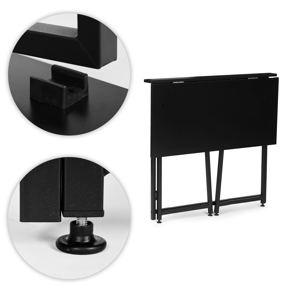 Klappschreibtisch ARLO, 80 × 45 cm – Schwarz – Ansicht 8