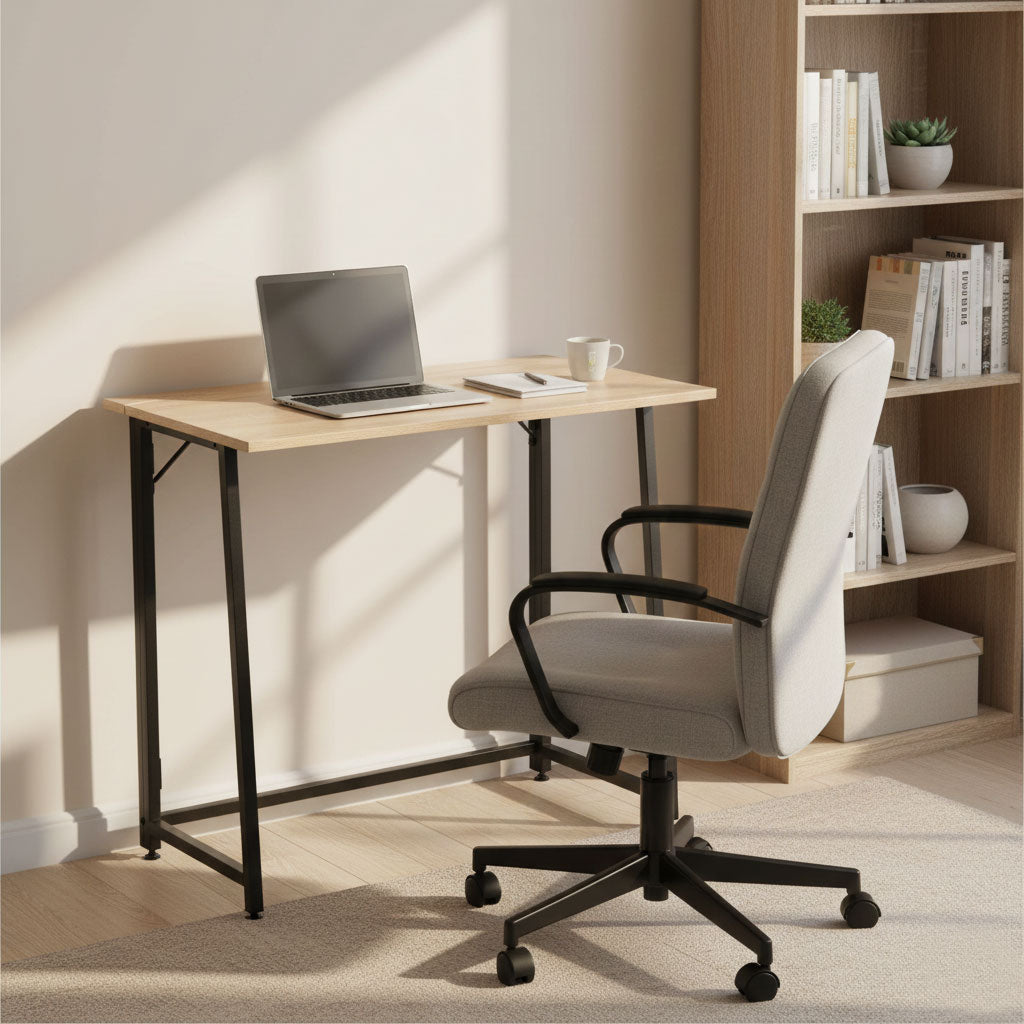 Klappschreibtisch ARLO, 80 × 45 cm – Eiche / Schwarz – Ansicht 2
