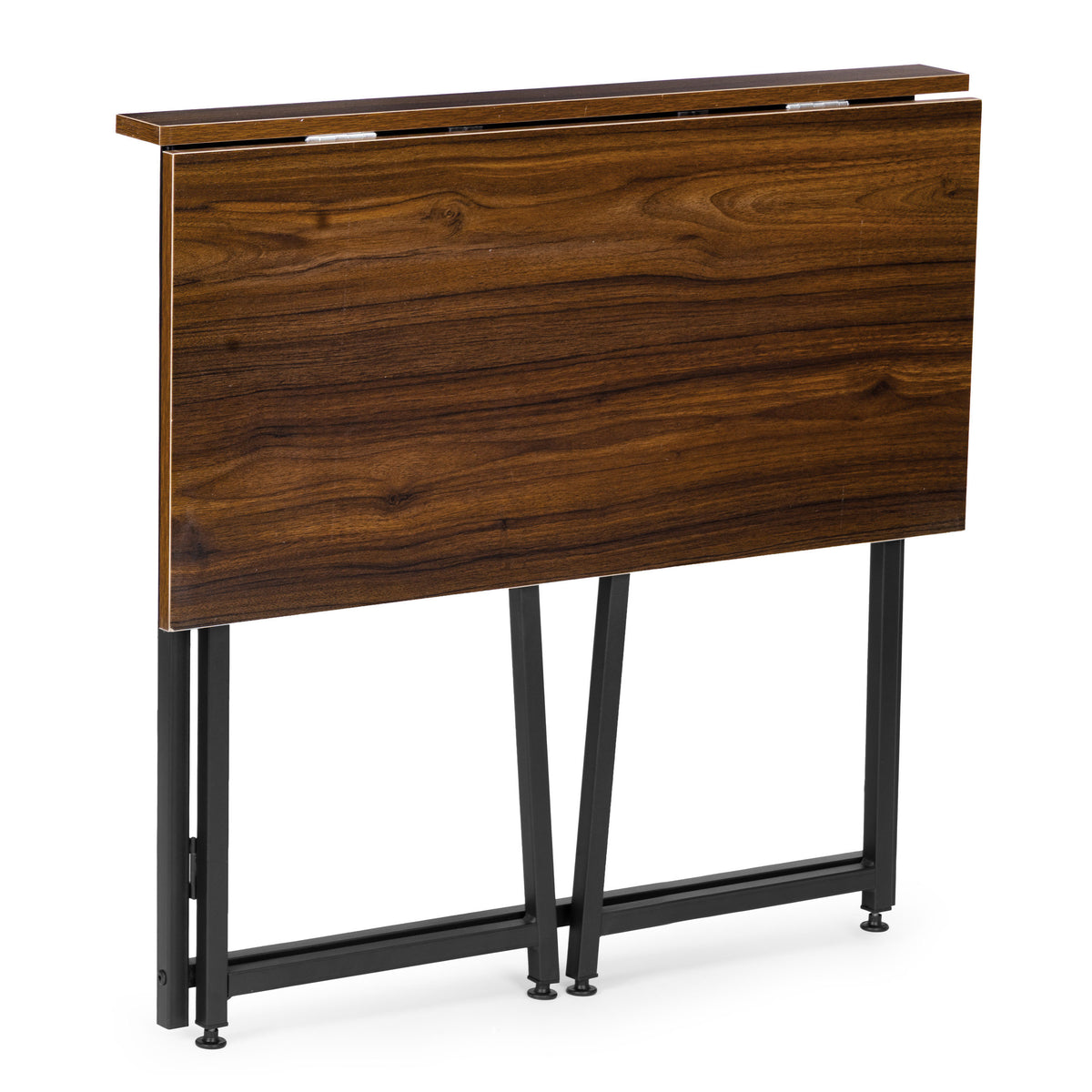 Klappschreibtisch ARLO, 80 × 45 cm – Nussbaum Dunkel / Schwarz – Ansicht 6