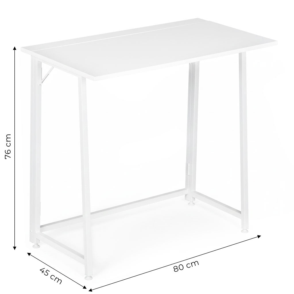 Klappschreibtisch ARLO, 80 × 45 cm – Weiß – Maße
