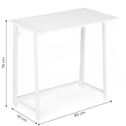 Klappschreibtisch ARLO, 80 × 45 cm – Weiß – Maße